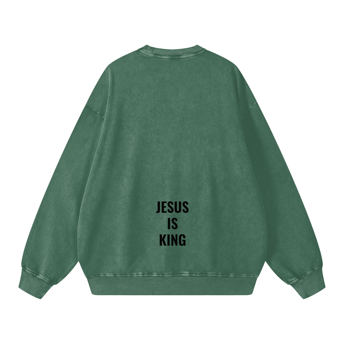 Snow Washed Oversized Sweatshirt- BYST X JESUS IS KING