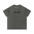Mineral Washed Waffle Knit Tee- BYST X JESUS IS KING