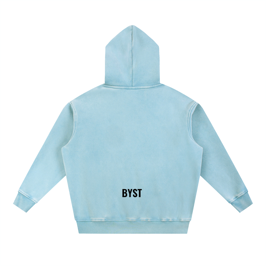 Snow Washed Fleece Oversize Hoodie- BYST X JESUS IS KING