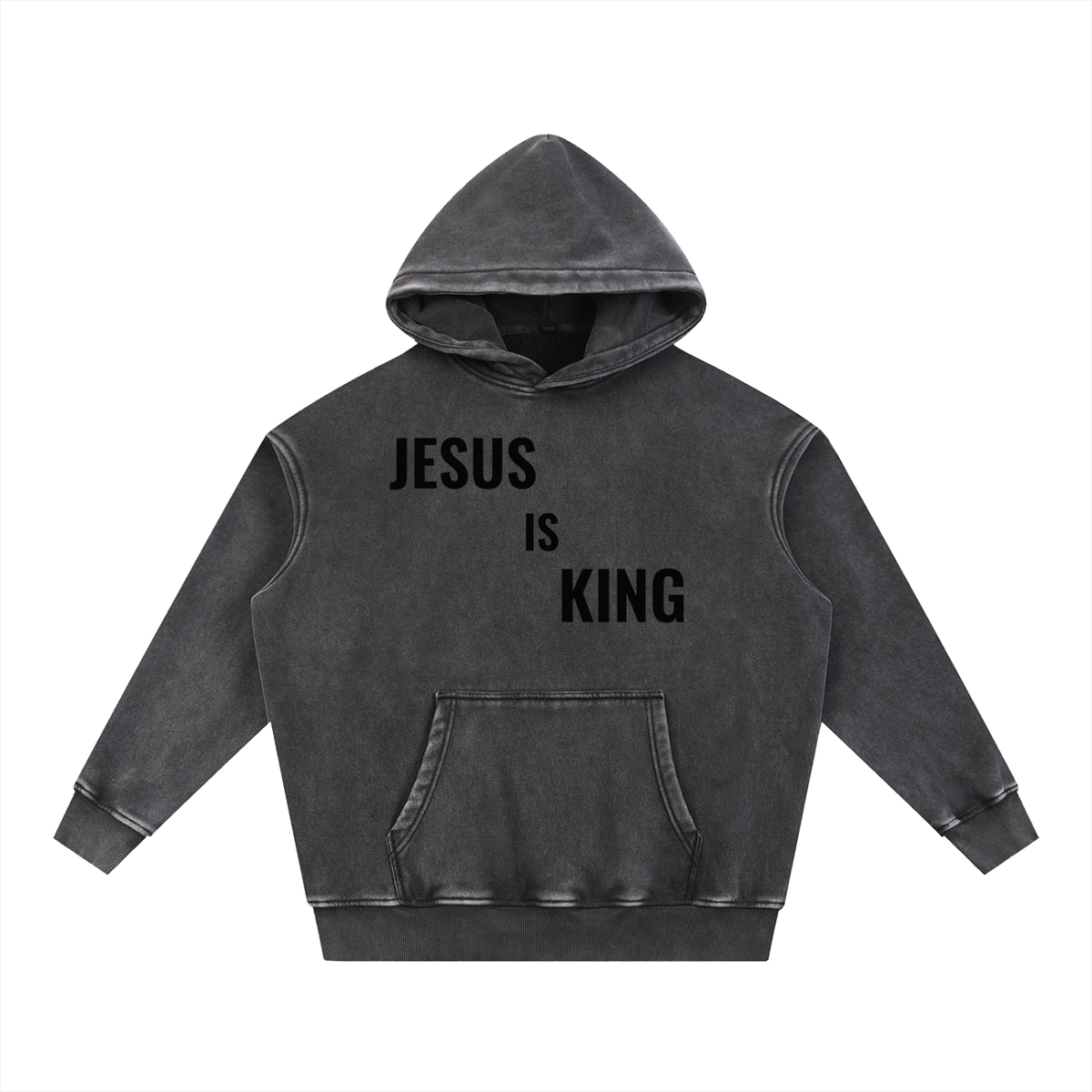 Snow Washed Fleece Oversize Hoodie- BYST X JESUS IS KING