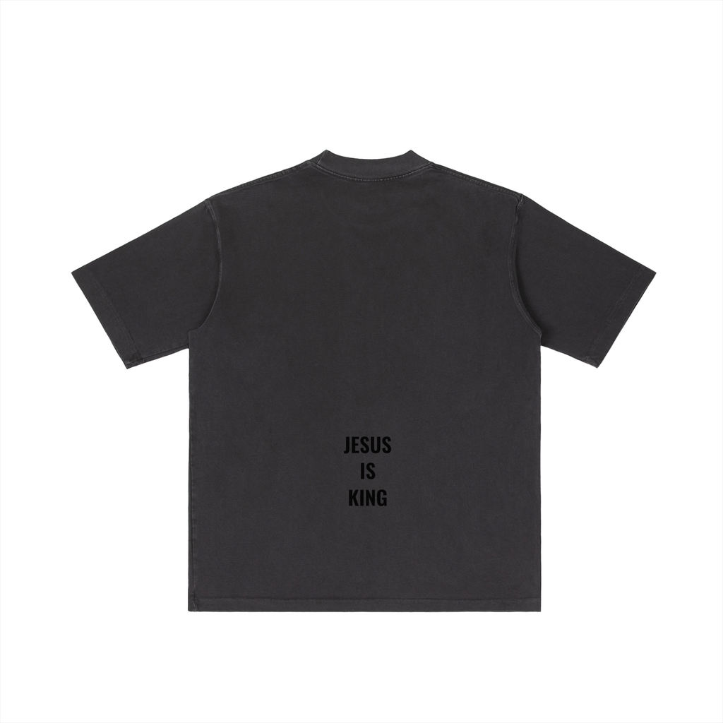 Vintage Washed Drop Shoulder Tee- BYST X JESUS IS KING