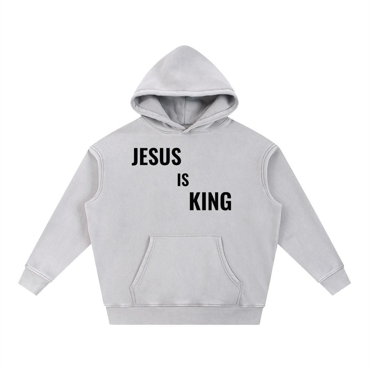Snow Washed Fleece Oversize Hoodie- BYST X JESUS IS KING
