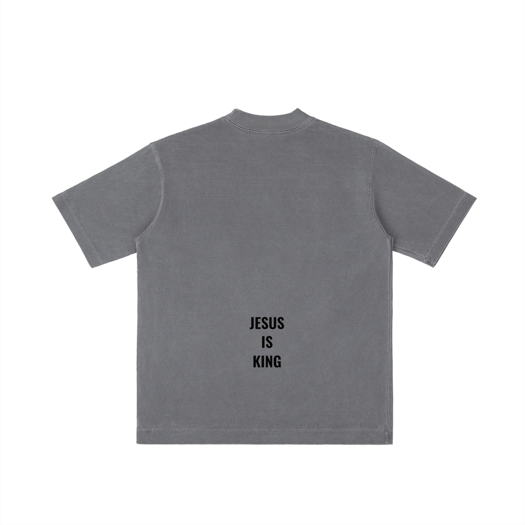 Vintage Washed Drop Shoulder Tee- BYST X JESUS IS KING