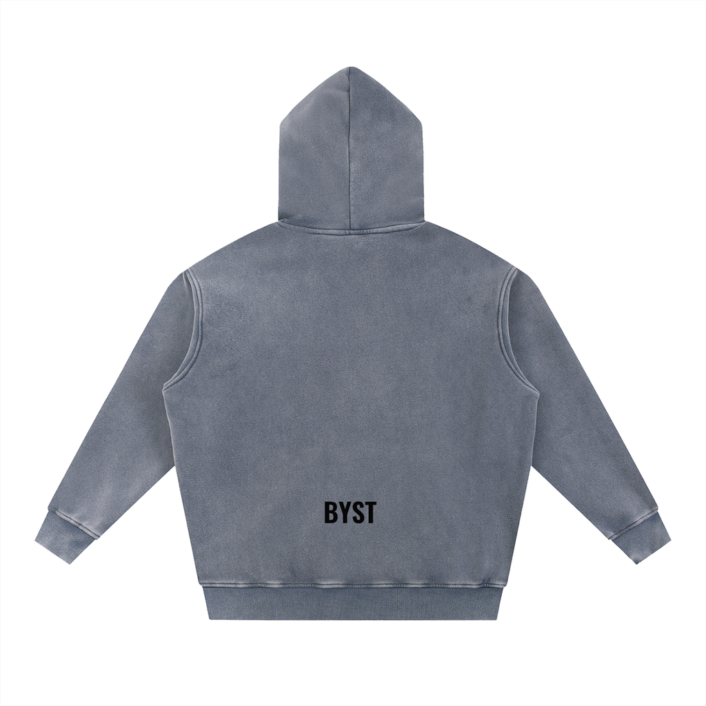Snow Washed Fleece Oversize Hoodie- BYST X JESUS IS KING