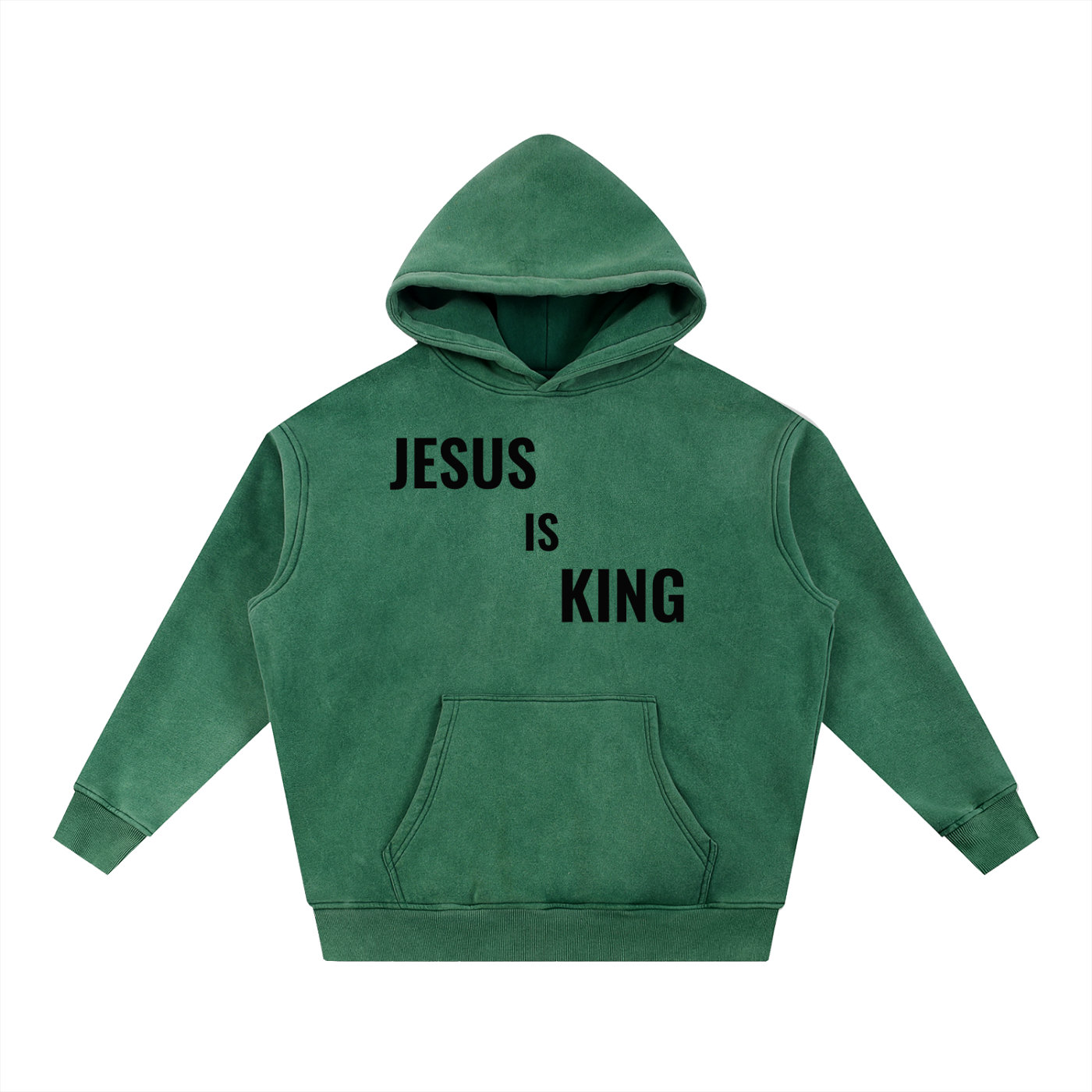 Snow Washed Fleece Oversize Hoodie- BYST X JESUS IS KING