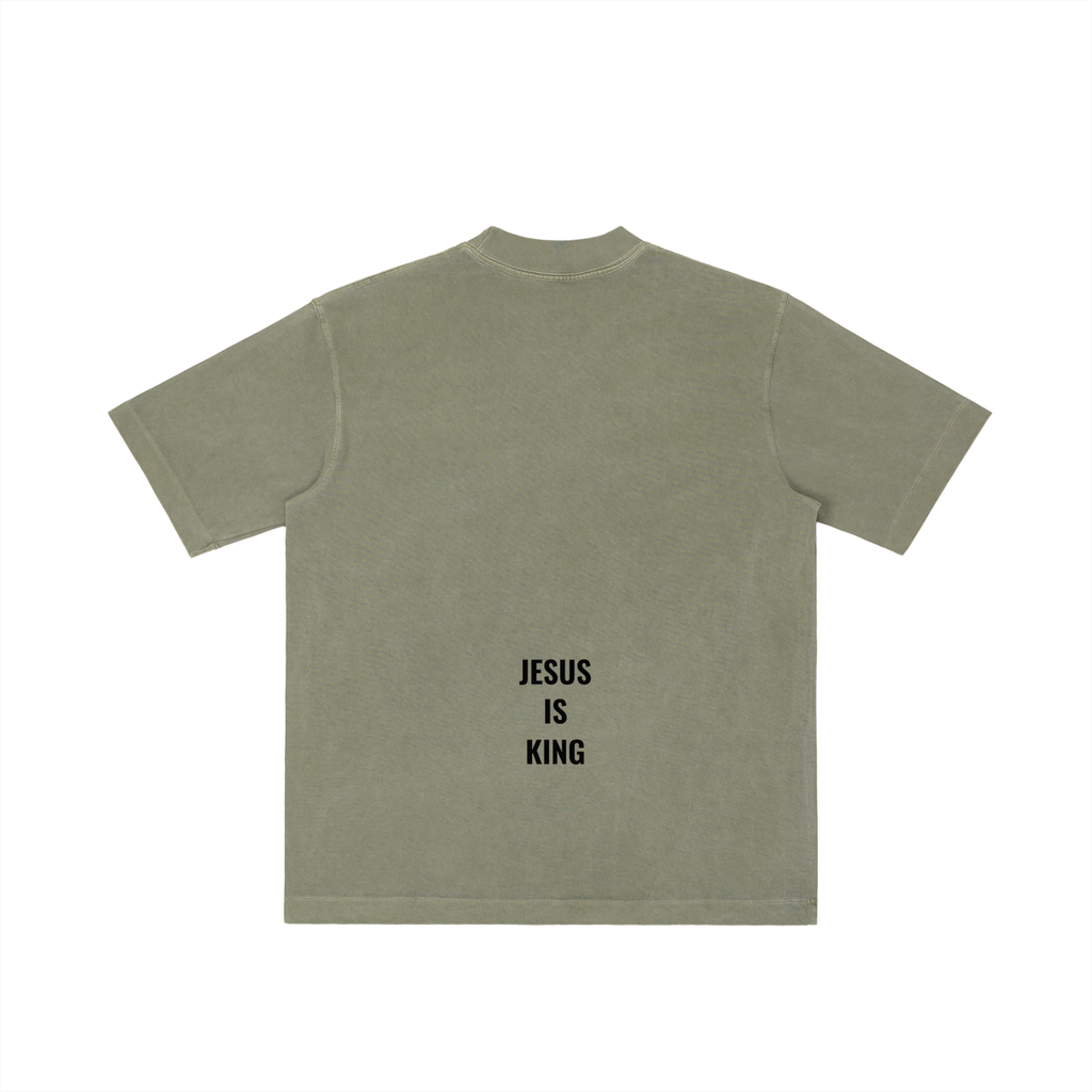 Vintage Washed Drop Shoulder Tee- BYST X JESUS IS KING
