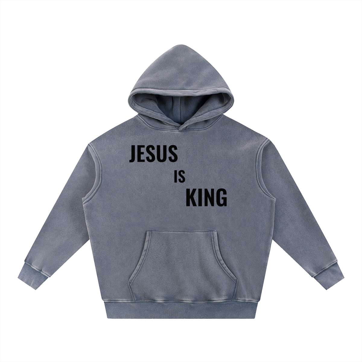 Snow Washed Fleece Oversize Hoodie- BYST X JESUS IS KING