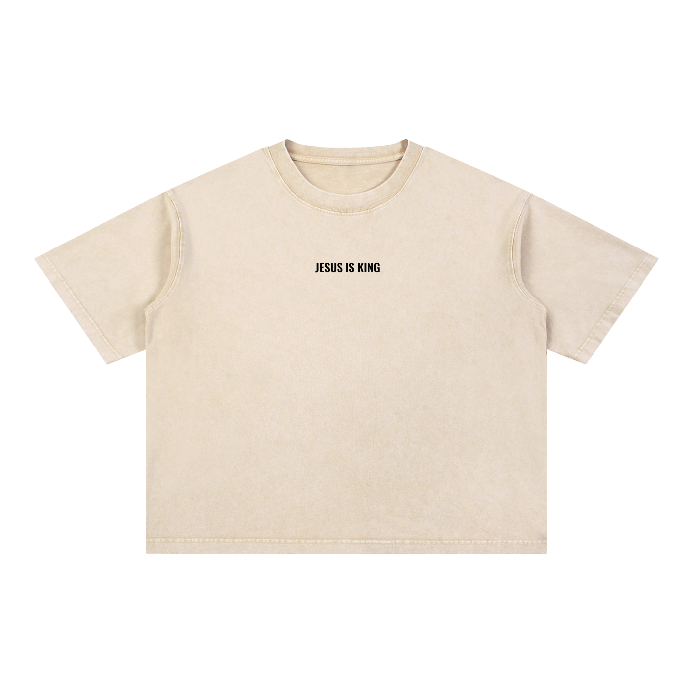 Mineral Washed Tee- BYST X JESUS IS KING