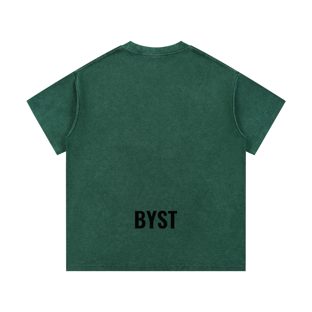 Mineral Washed Waffle Knit Tee- BYST X JESUS IS KING
