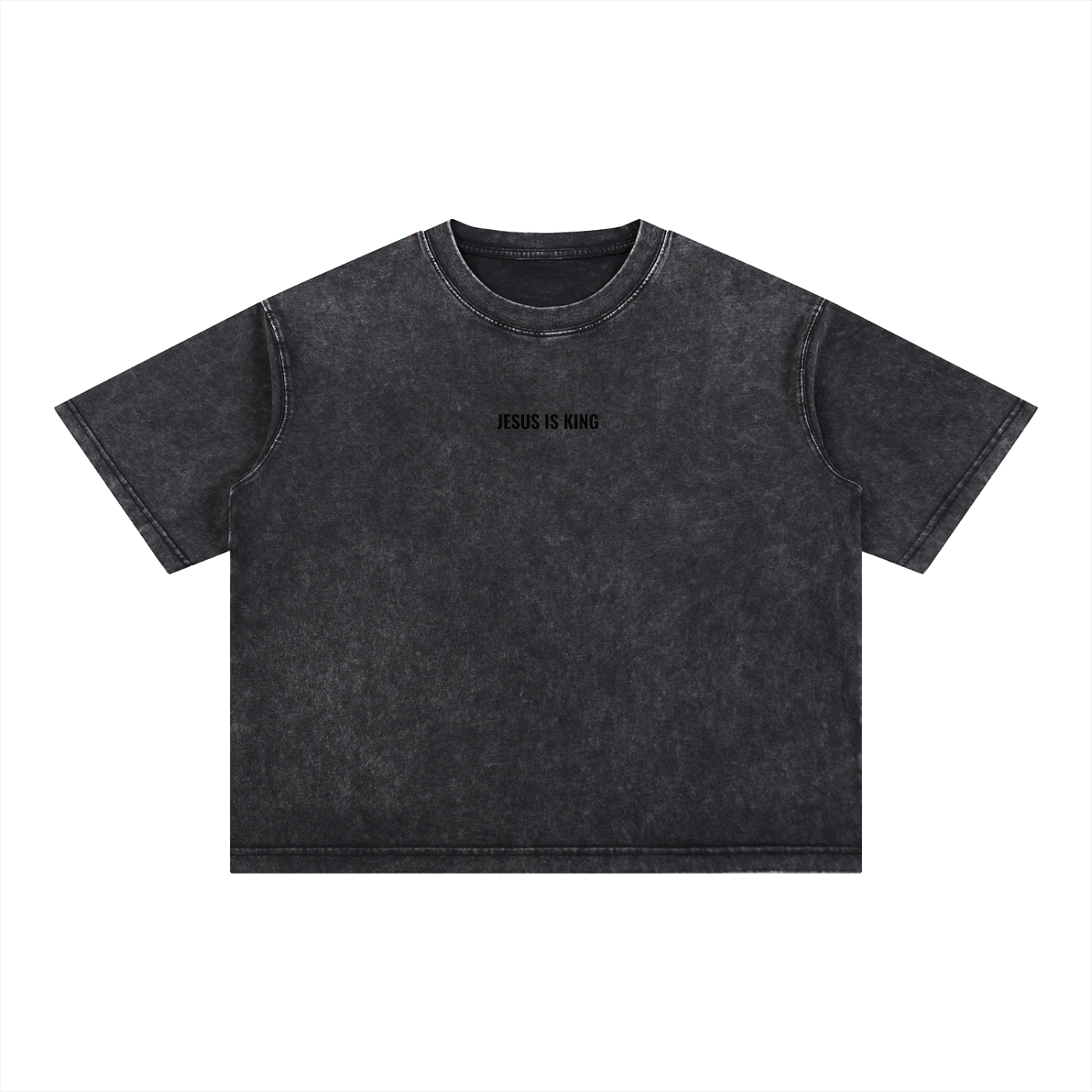 Mineral Washed Tee- BYST X JESUS IS KING
