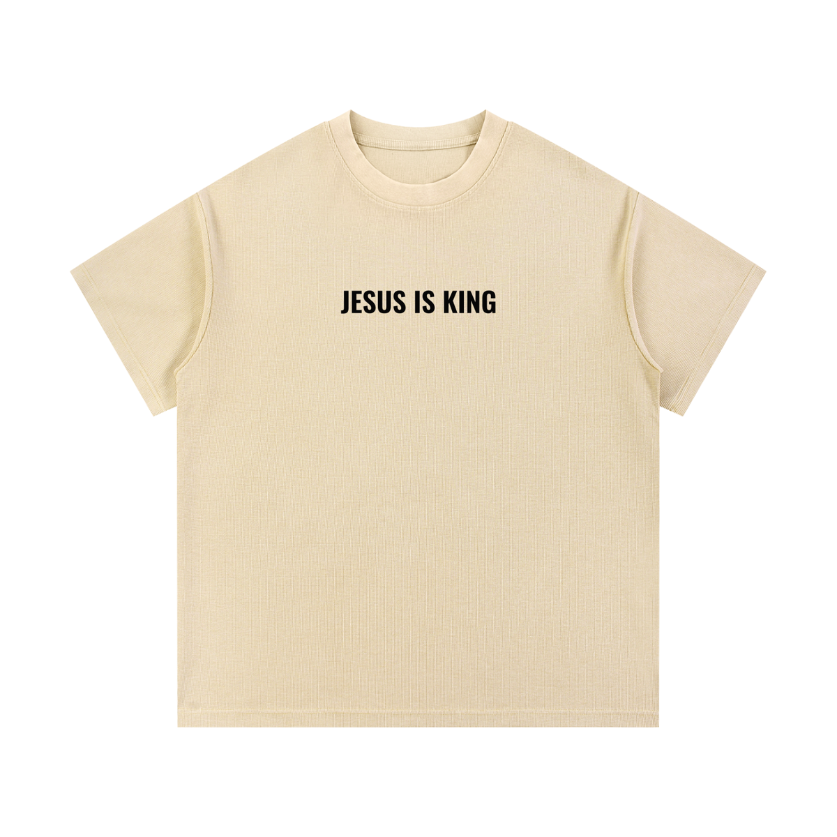 Mineral Washed Waffle Knit Tee- BYST X JESUS IS KING