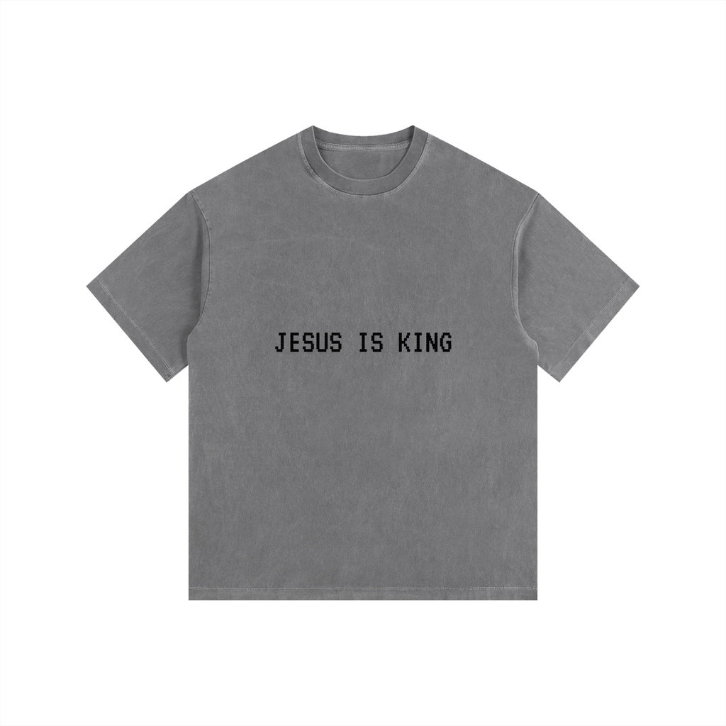 Vintage Washed Oversized Tee- BYST X JESUS IS KING