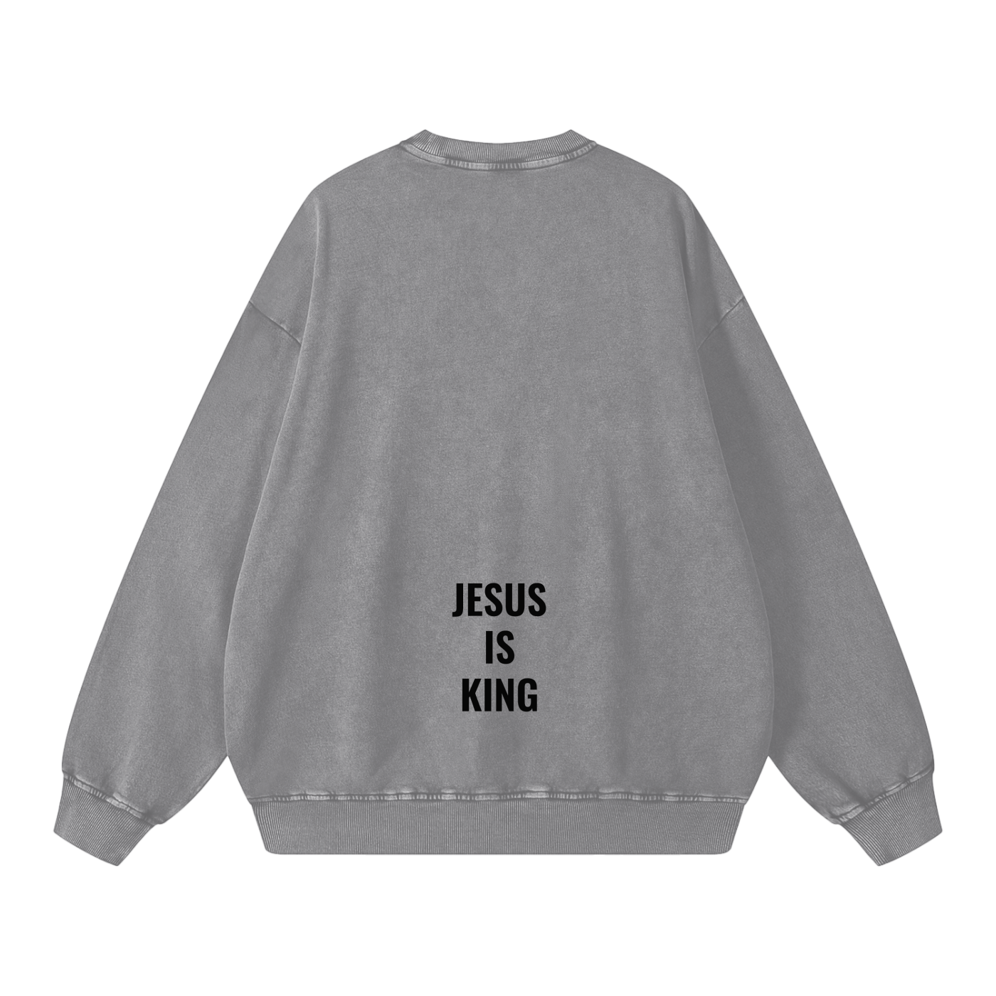 Snow Washed Oversized Sweatshirt- BYST X JESUS IS KING