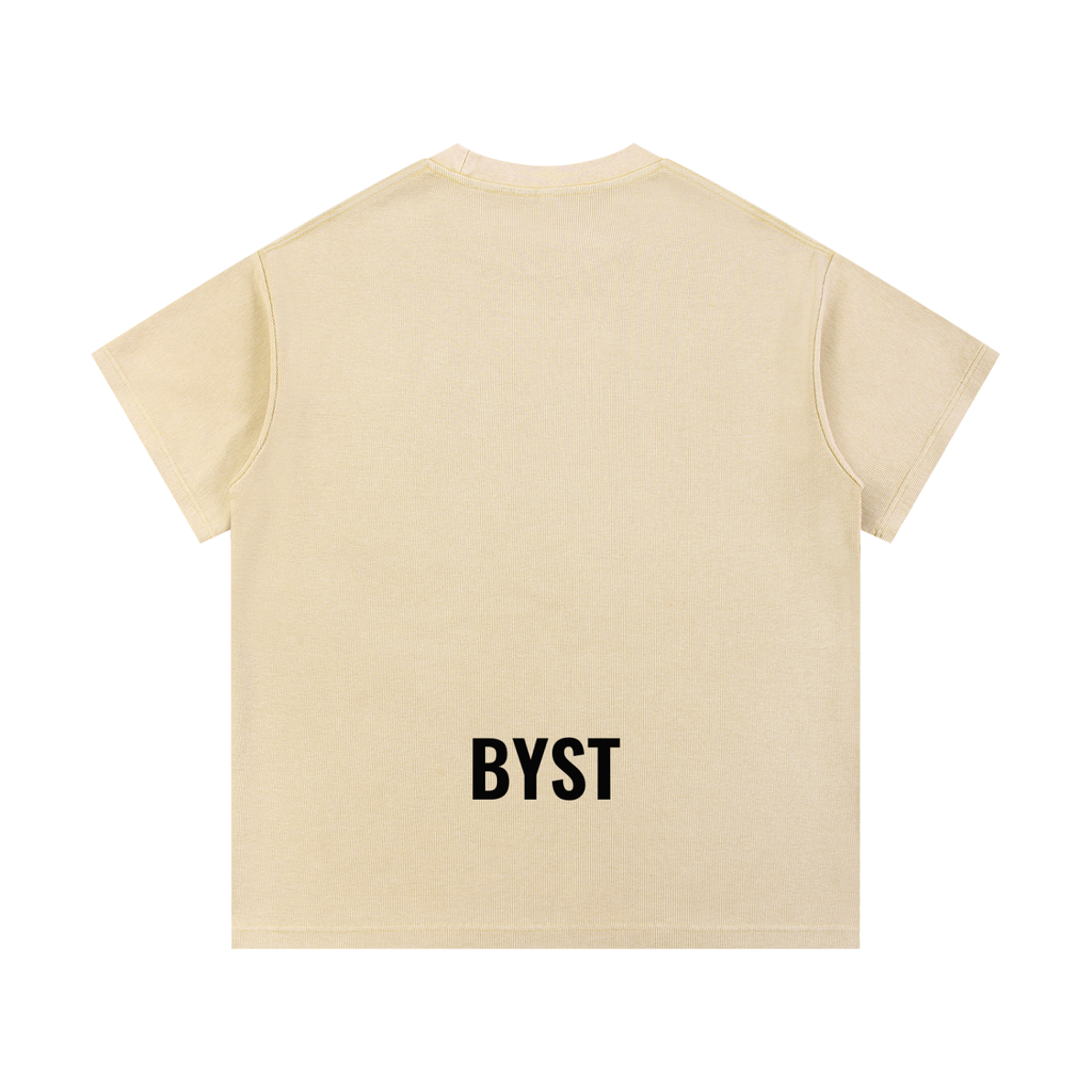 Mineral Washed Waffle Knit Tee- BYST X JESUS IS KING