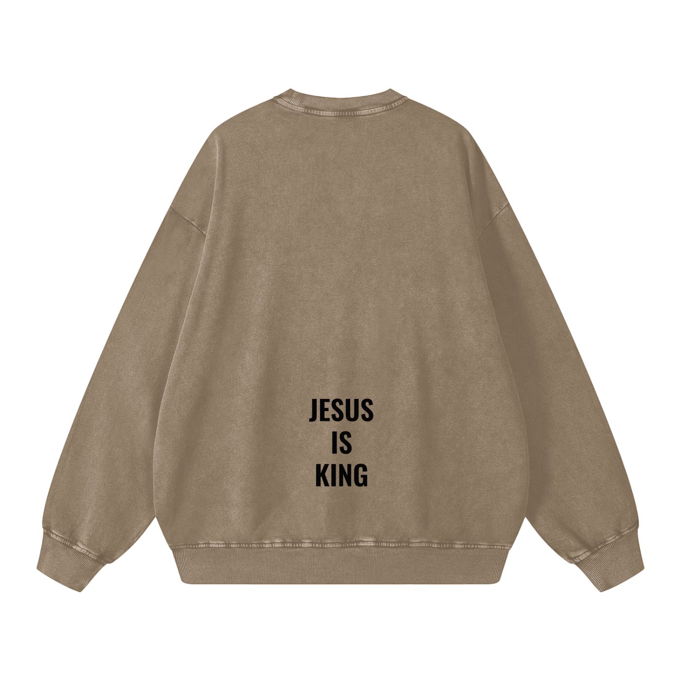 Snow Washed Oversized Sweatshirt- BYST X JESUS IS KING