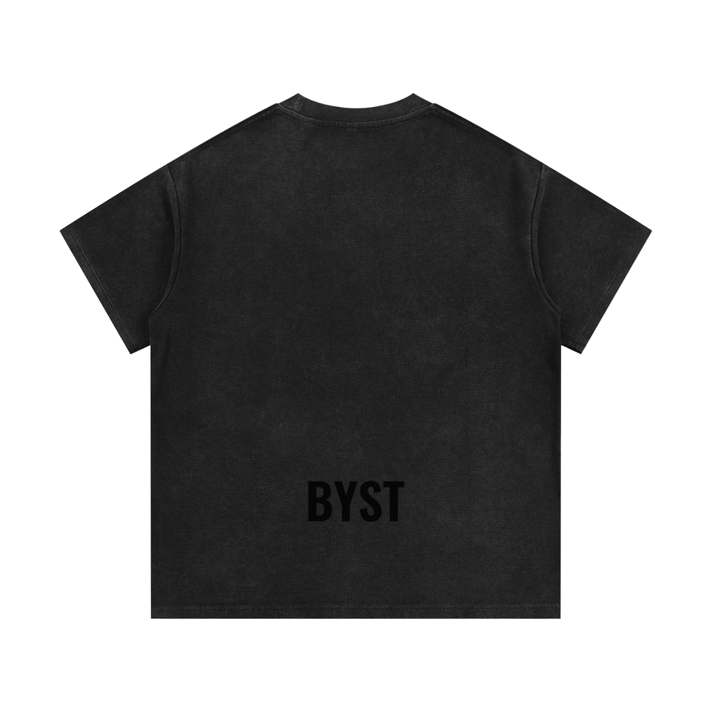 Mineral Washed Waffle Knit Tee- BYST X JESUS IS KING