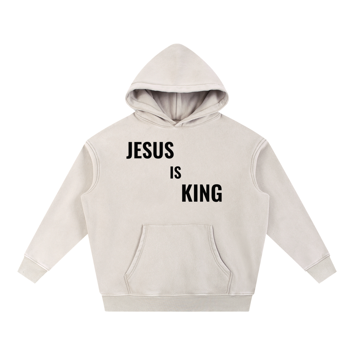 Snow Washed Fleece Oversize Hoodie- BYST X JESUS IS KING
