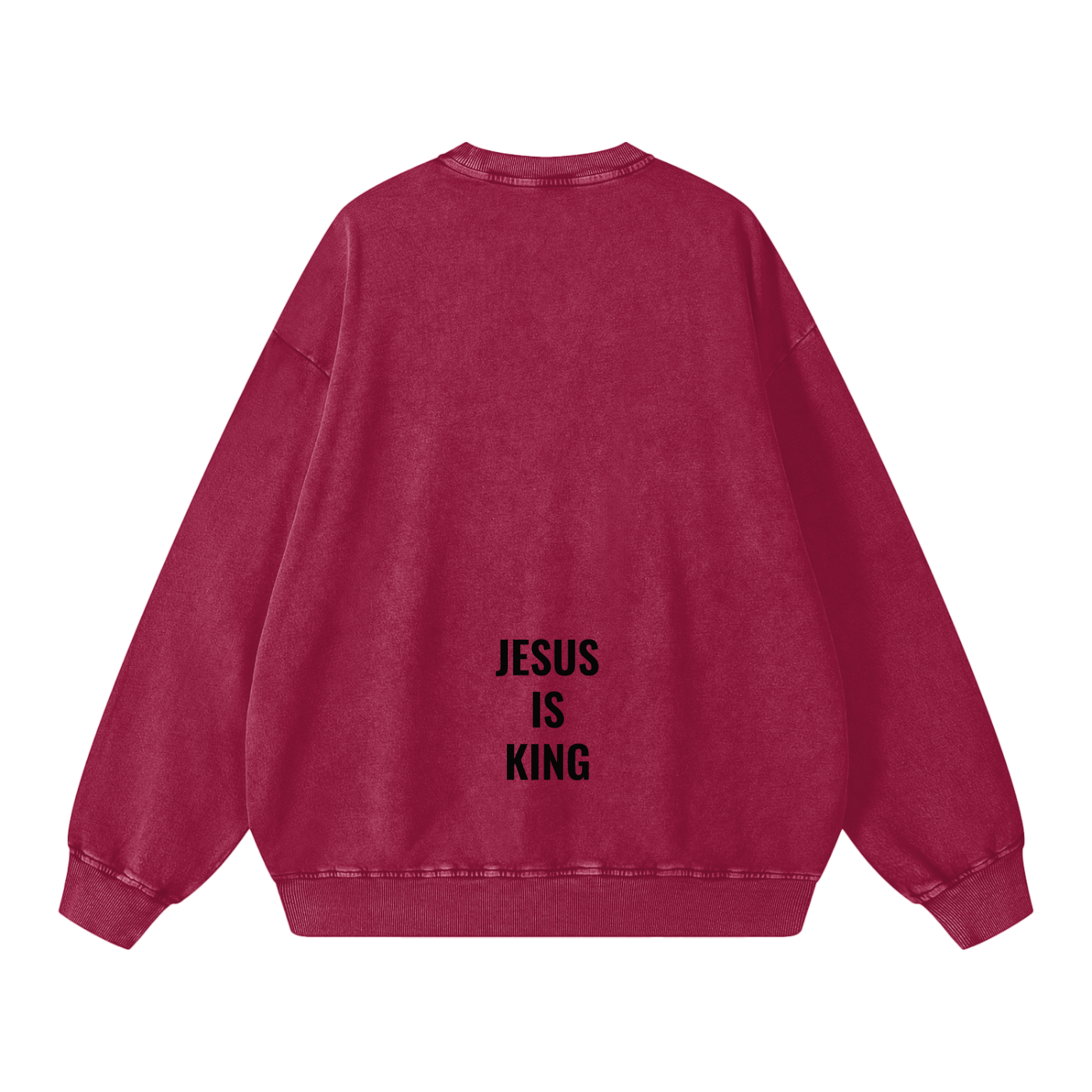 Snow Washed Oversized Sweatshirt- BYST X JESUS IS KING
