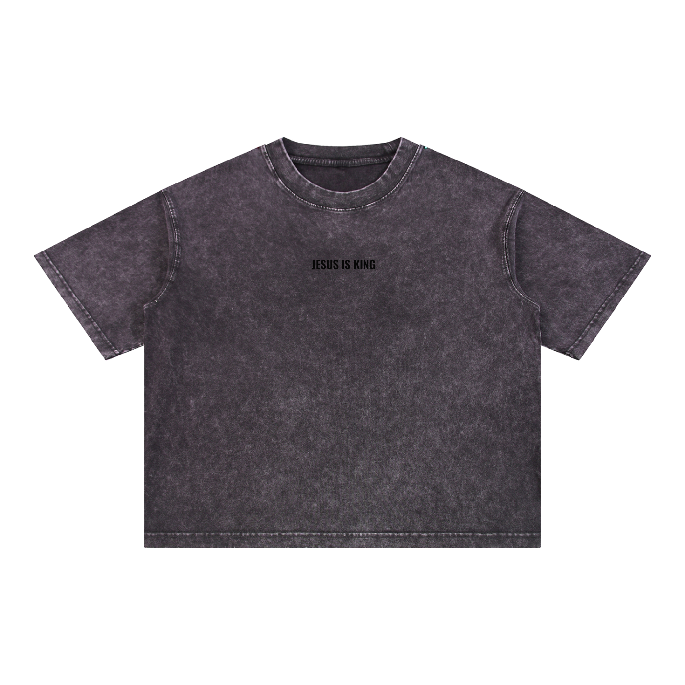 Mineral Washed Tee- BYST X JESUS IS KING