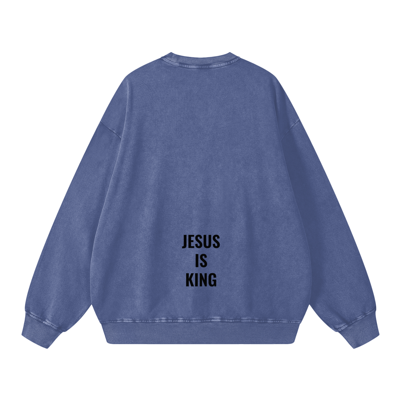 Snow Washed Oversized Sweatshirt- BYST X JESUS IS KING
