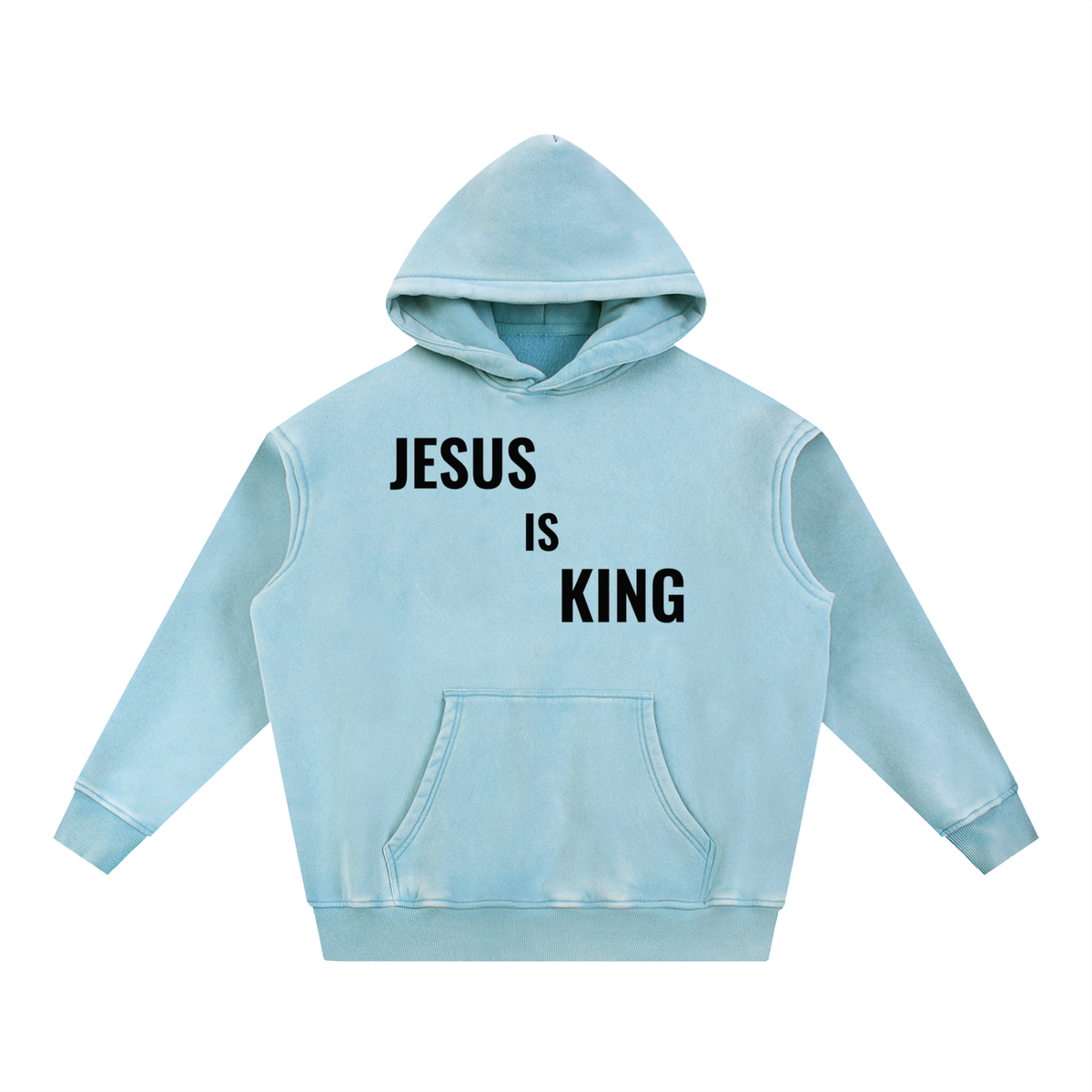 Snow Washed Fleece Oversize Hoodie- BYST X JESUS IS KING