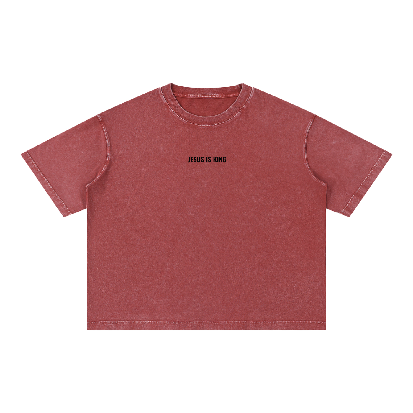 Mineral Washed Tee- BYST X JESUS IS KING