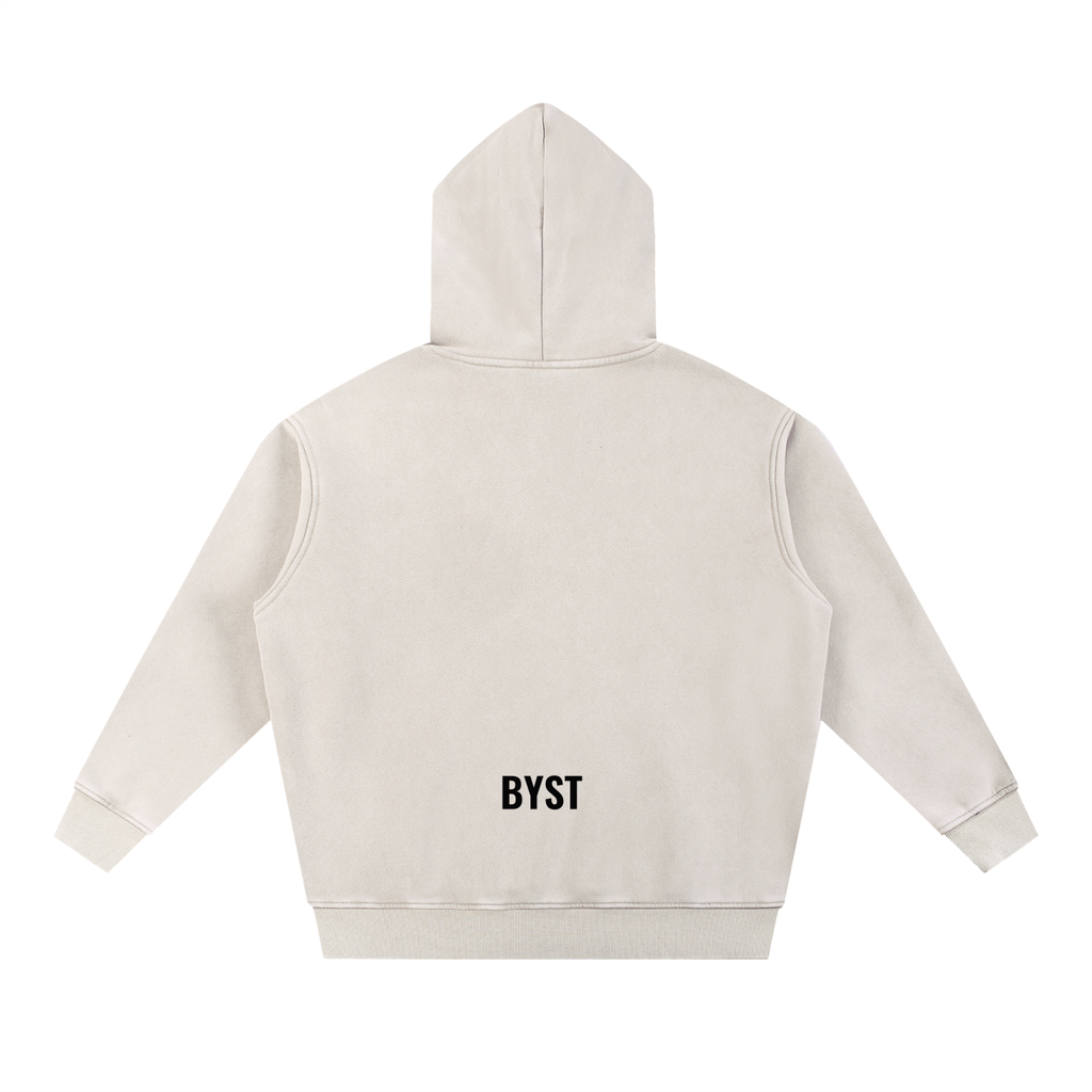 Snow Washed Fleece Oversize Hoodie- BYST X JESUS IS KING