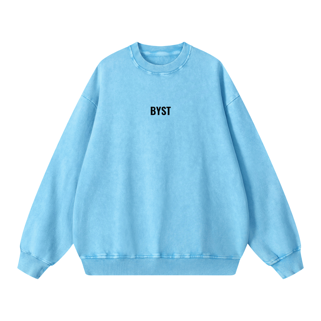 Snow Washed Oversized Sweatshirt- BYST X JESUS IS KING