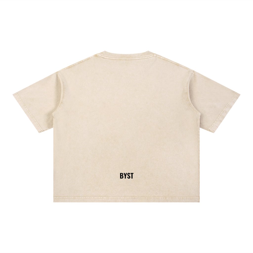 Mineral Washed Tee- BYST X JESUS IS KING