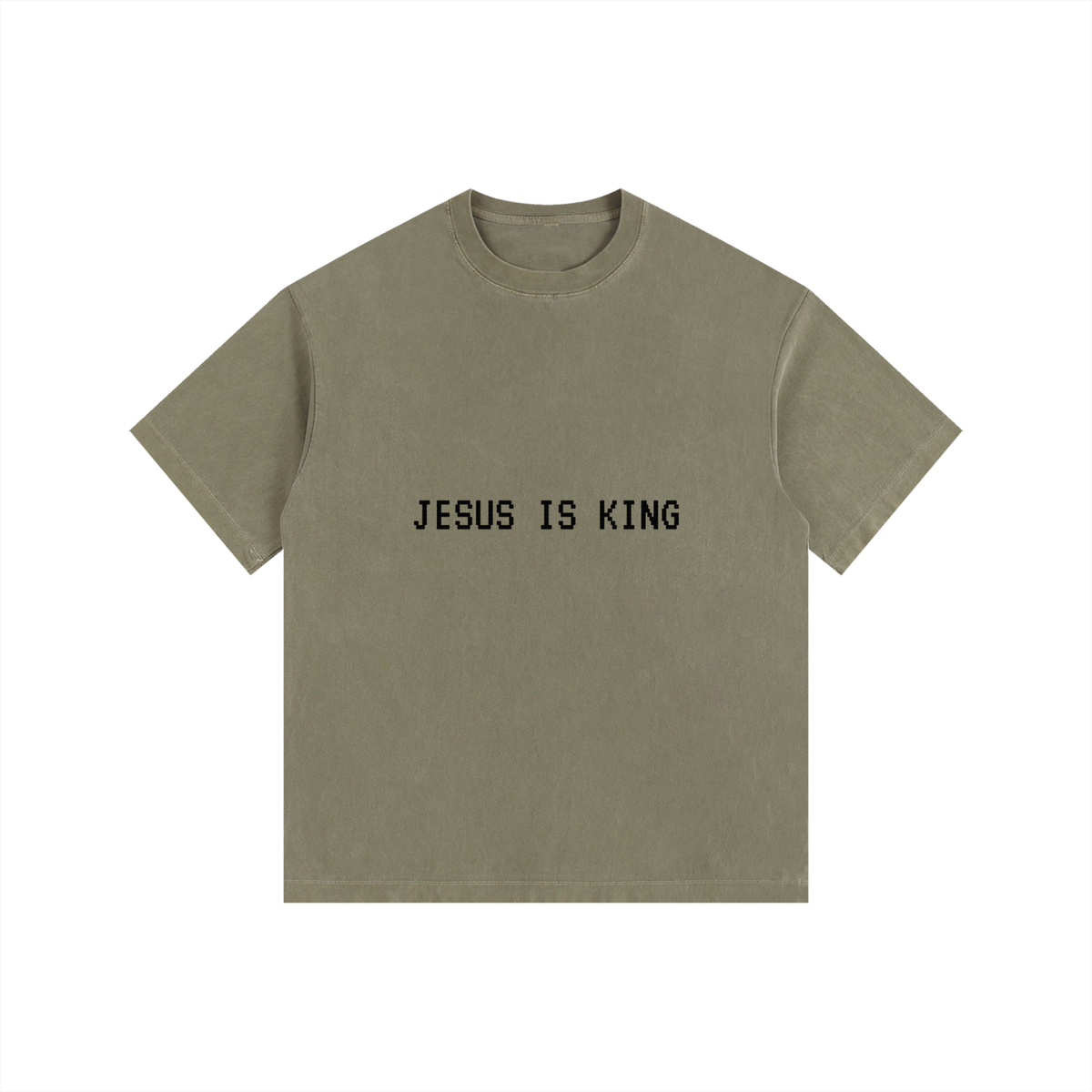 Vintage Washed Oversized Tee- BYST X JESUS IS KING