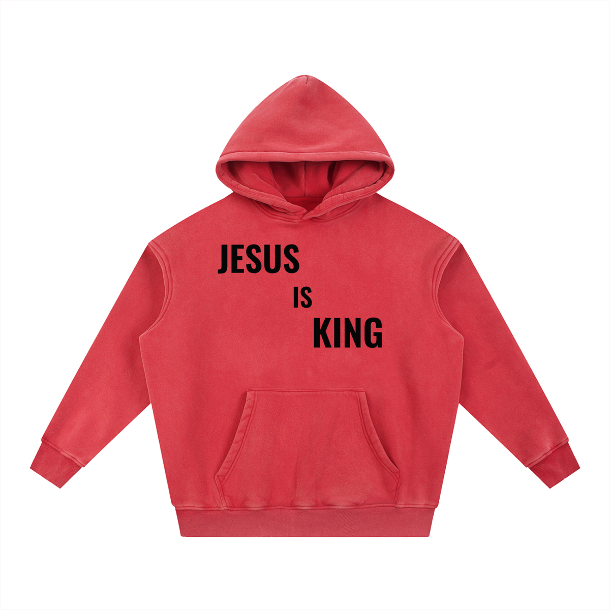 Snow Washed Fleece Oversize Hoodie- BYST X JESUS IS KING
