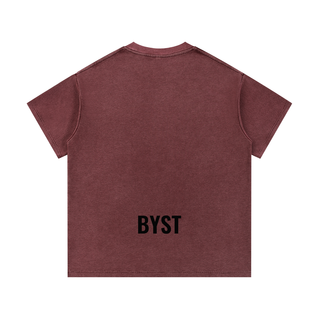 Mineral Washed Waffle Knit Tee- BYST X JESUS IS KING