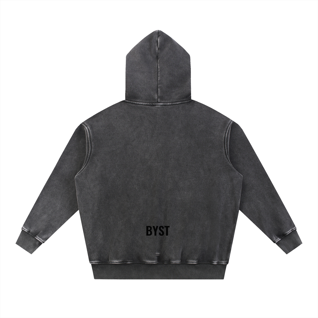 Snow Washed Fleece Oversize Hoodie- BYST X JESUS IS KING
