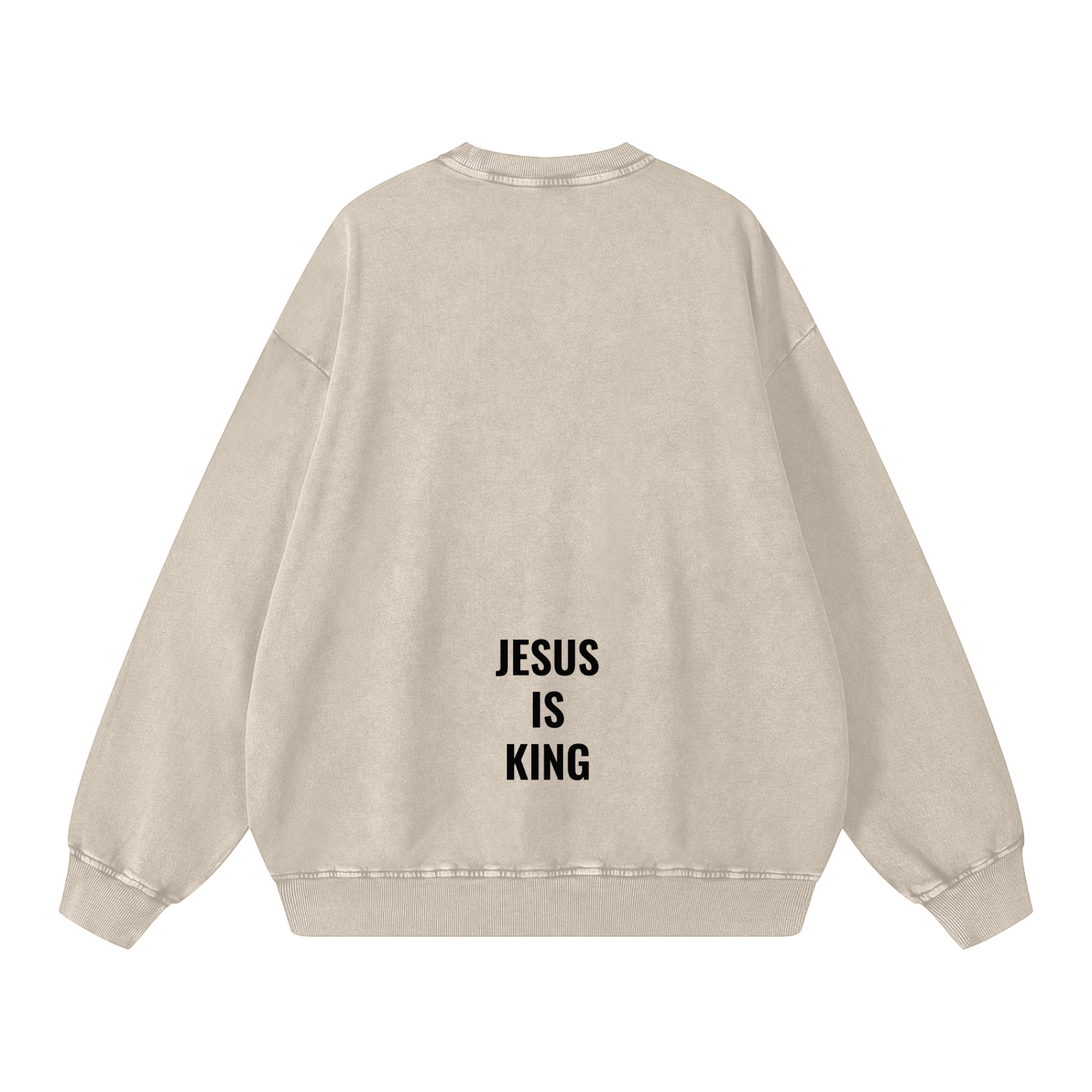Snow Washed Oversized Sweatshirt- BYST X JESUS IS KING